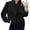 Black-01, variant on Women's Jacket Comfortable Button Closure Large Pockets Ribbed Cuffs Lapel Coat Fall Winter Outerwear