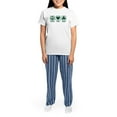 thumbnail image 4 of CafePress - Peace Love Irish Women's Light Pajamas - Women's Short Sleeve Print T-Shirt and Pants Light Cotton Pajama Set, 4 of 7