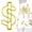 Gold, variant on ZOURIH 5 Pcs Creative Green Dollar Sign Divided Paper Clip Metal Bookmark Plating office Clip for Home office School File organizing,5