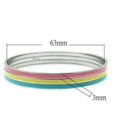 thumbnail image 2 of Luxe Jewelry Designs 3-Piece Women’s High Polished Stainless Steel Multi Color Bangle Set, 2 of 2