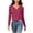 Wine, variant on Lonomox Women's Cropped Pullover Tops Notch V Neck Long Sleeve Shirts Solid Color Casual Loose T Shirts