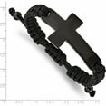 thumbnail image 3 of Stainless Steel Polished Black Ip Nylon Adjustable Cross Bracelet Made In China -Jewelry By Sweet Pea, 3 of 6