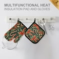 thumbnail image 4 of Yayeee Oven Mitts and Pot Holder Set of 2 Heat Resistant Kitchen Gloves Baking Hot Pad, Christmas Holly Bows, 4 of 5