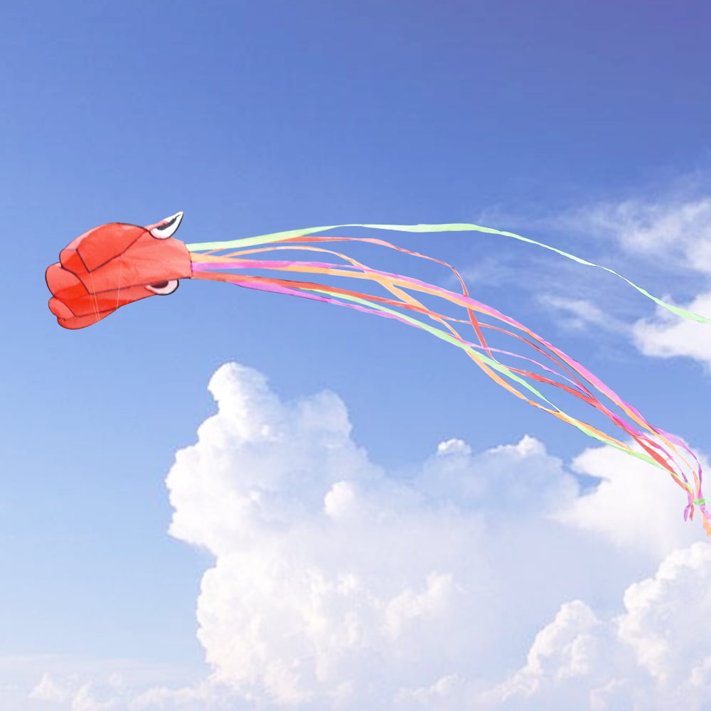 4m rose pink-yellow color tail single Line Stunt Octopus POWEROutdoor Sport Kite 