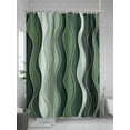 thumbnail image 5 of Fsddascl Green Ombre Shower Curtain Set - 54" x 78" Washable Bathtub Curtain with 12 Hooks, Abstract Art Moire Ocean Waves Waterproof Fabric Stall Shower Curtains for Bathroom/Bathtub Décor, 5 of 6