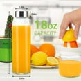 thumbnail image 3 of FacoFaco Set of 3 Clear Reusable 18 oz Glass Bottles with Lids for Juicing, Refrigerator, BPA Free Eco Friendly, 3 of 10