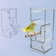 thumbnail image 4 of Alimentador de pájaros sin desorden para jaula, contenedor de comida de semillas, limpieza acrílica con percha, alimentador de loros para , Sunnimix Comedero para pájaros, 4 of 8