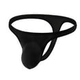 thumbnail image 1 of LNWUY Mens Thong Underwear Bulge Pouch Low Rise G-String Soft Breathable Comfort Solid Color Thong White M, 1 of 1