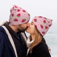 thumbnail image 5 of Lsque Strawberries Pattern Knitted Beanie, Unisex Winter Hat, Knit Hat Winter Beanies Thick Fisherman Beanies Cuffed Plain Skull Caps, 5 of 6