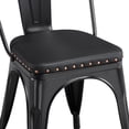 thumbnail image 6 of Alden Design Industrial Metal Studded Dining Chair with Cushion, Set of 4, Black, 6 of 9