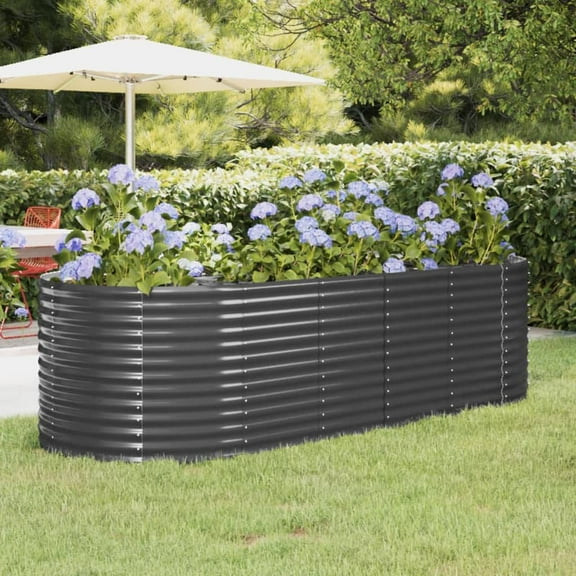 vidaXL Garden Raised Bed Anthracite Powder-coated steel