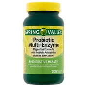Spring Valley Probiotic Multi-Enzyme Digestive Formula Tablets, 200 Count