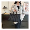 thumbnail image 3 of Bolsos de mano de gran capacidad acolchados de marca de lujo para mujer, grandes bolsos de mano verdes, bolso de hombro clásico de nailon y algodón, bolso de compras para oficina para mujer, 3 of 5