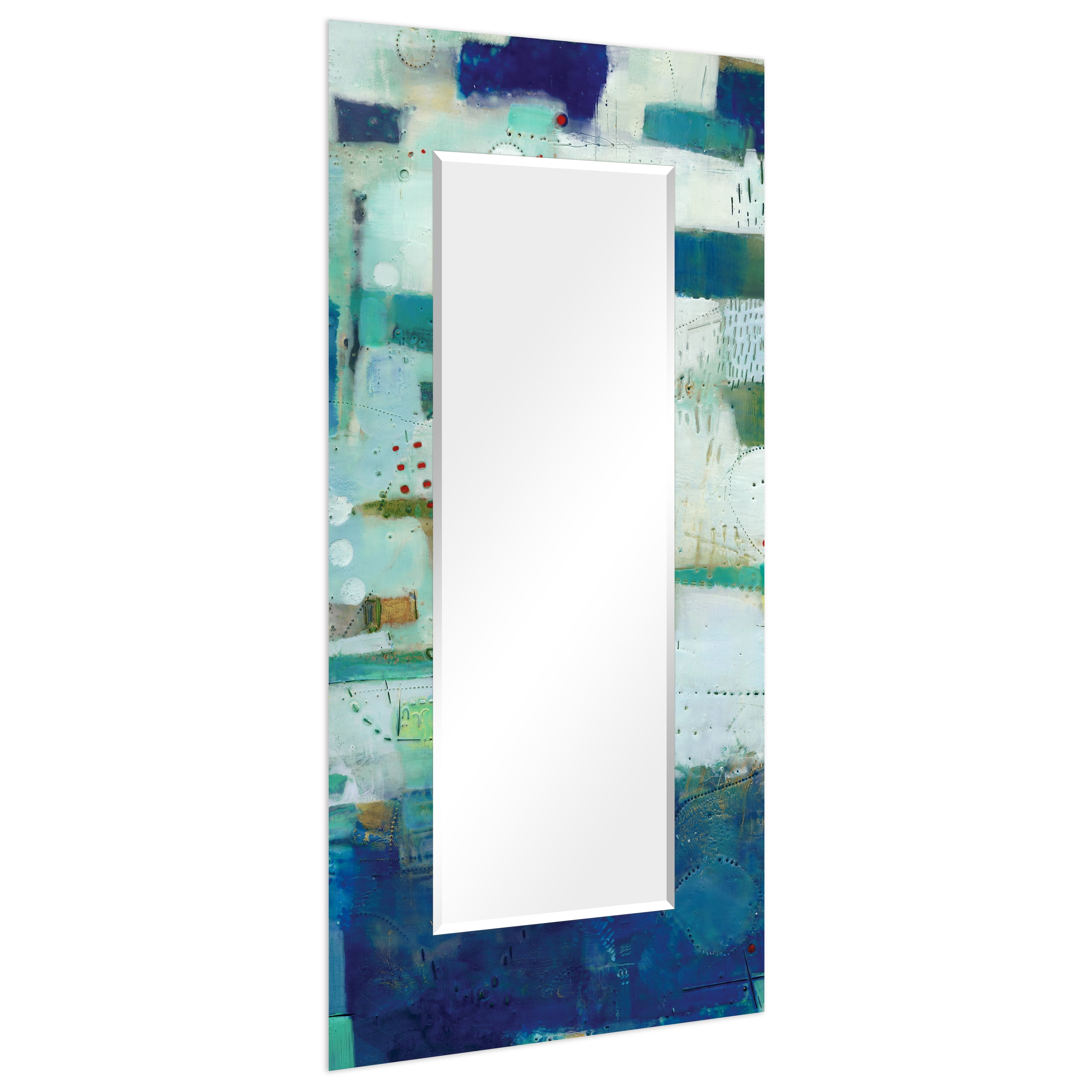 Empire Art Direct Crore I Rectangular Beveled Mirror on Free Floating Reverse Printed Tempered Art Glass, 72" x 36" x 0.4", Ready to Hang