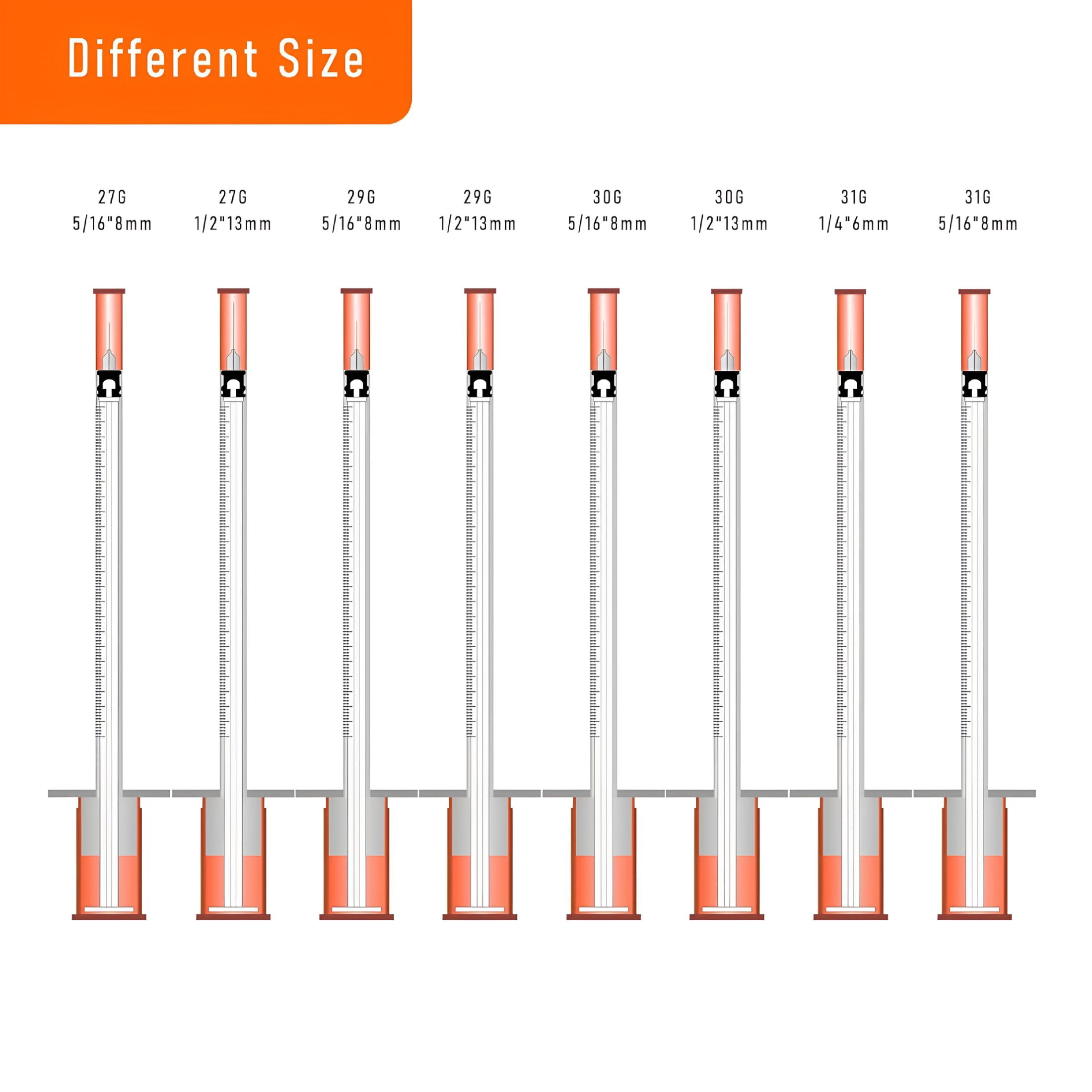 XIRQI 100Pack 1Cc Syringes with 32G 1/4 Inch-6Mm Accurate Measuring for Liquid Individually Sealed Packaging