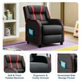 thumbnail image 6 of Resenkos Kids Recliner Chair with Side Pockets and Footrest-Red, Kids Chairs for Kids, 6 of 7
