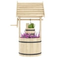 thumbnail image 2 of Topcobe Wood Wishing Well for Outside with Hanging Bucket, Wishing Well Planter with Drain Hole for Garden Patio, Natural, Planters for Outdoor Plants, Raised Beds for Gardening, 2 of 11