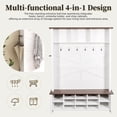 thumbnail image 4 of Hall Tree with Shoe Storage, 4-in-1 Entryway Bench with Coat & Umbrella Rack, 13 Shoe Cubbies, 6 Hooks and Adjustable Shelves, Mudroom Storage Cabinet for Living Room, White, 4 of 8