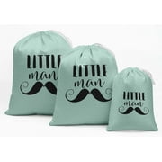 Darling Souvenir Blue Mustache & Little Man Baby Shower Party Supplies Favor BagsÂ JewelryÂ Pouches 15 Pieces