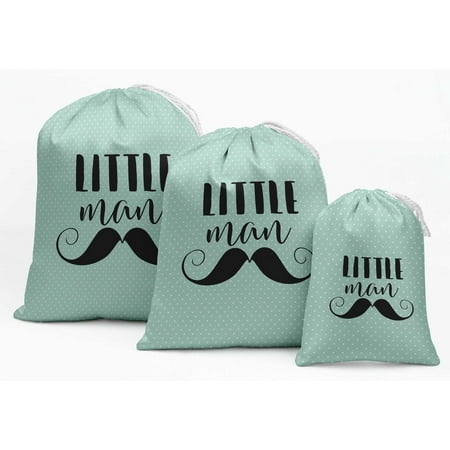 Darling Souvenir Blue Mustache & Little Man Baby Shower Party Supplies Favor BagsÂ JewelryÂ Pouches 15 Pieces