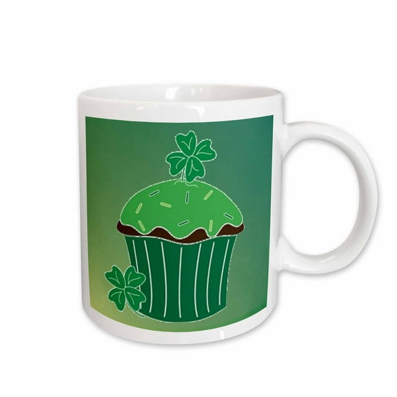 3drose, Green Irish Cupcake, 11oz Mug