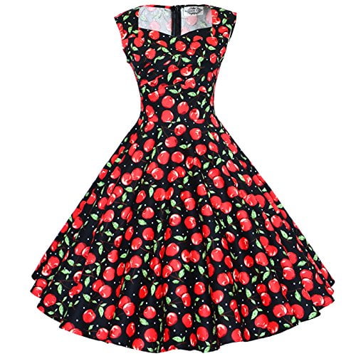 Tang 50s Vintage Swing Rockabilly Party Dress Black Cherry 2XL - Walmart.com