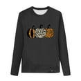 thumbnail image 4 of Thanksgiving Day Outfits Long Sleeve Cotton T-Shirts for Girls Pumpkin Plaid Printed Crewneck Fall Tops Tshirts (6-7 Years, Black 01), 4 of 5