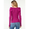 thumbnail image 3 of Sofia Jeans by Sofia Vergara Women's Puff Sweetheart Sweater, 3 of 6