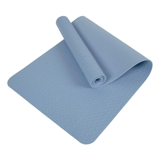 Esterilla de yoga para ejercicios, esterilla de gimnasia, esterilla de yoga, esterilla deportiva de fitness, antideslizante para gimnasio Azul 183x68x08cm