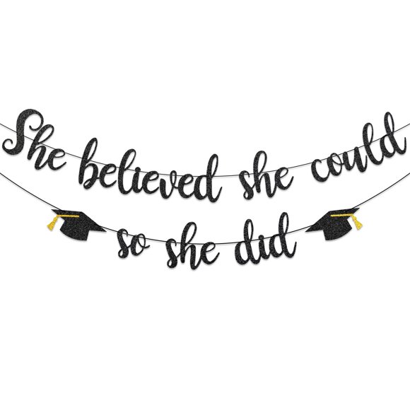 Banner decorativo de graduación Pedenty She Believed She Could