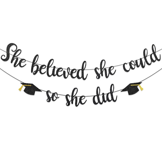 Banner decorativo de graduación Pedenty She Believed She Could