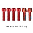 thumbnail image 2 of Aoanydony 6 Pieces Mountain Bike Stem Screw Bicycle Stainless Steel Handlebar Riser Mounting Hexagon Bolts Cycling Accessories Red M5x4+M6x2, 2 of 6