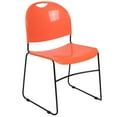thumbnail image 2 of BizChair HERCULES Series 880 lb. Capacity Orange Ultra-Compact Stack Chair with Black Powder Coated Frame, 2 of 14