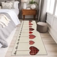 thumbnail image 4 of Red Love 2'x6' Runner Rugs for Hallway Kitchen Bedside Non Slip Washable, Valentine's Day Heart Red Plaid Beige Entryway Rug Runners with Rubber Backing, Long Carpet Runner for Laundry Room, 4 of 8
