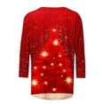 thumbnail image 4 of Ounisa Women 3/4 Length Sleeve Tops Blouses Christmas Gifts Christmas Tree lights Decor Lightweight Coats Fall Outfits Winter Clothing Dressy Casual Soft, 4 of 5
