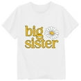 thumbnail image 3 of WEIYLL Toddler Girls Graphic Tees T Shirts Casual Letter Big Sister Flower Round Neck Short Sleeved Activewear Clothes for 3-4 Years, 3 of 3
