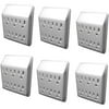 Stanley 6pk Grounded Tap Adapter, White