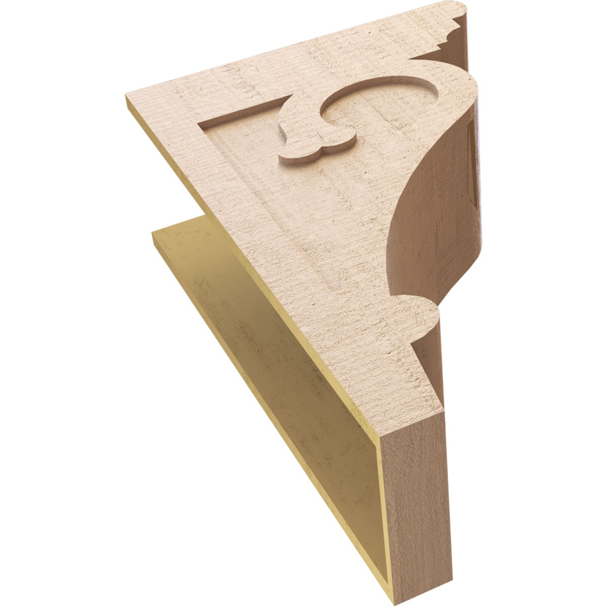11"W x 22"D x 33"H Classic Mayflower Rough Cedar Woodgrain TimberThane Corbel, Primed Tan
