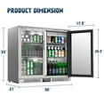 thumbnail image 3 of Coolski Undercounter Beverage Refrigerator, 36’’ Wide Commercial Back Bar Cooler Fridge with 2 Glass Doors, ETL NSF Approved, 3 of 8