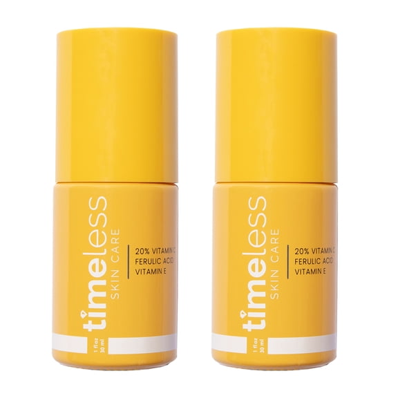 Timeless Skin Care Vitamin C Serum with Vitamin E & Ferulic Acid Brightening Serum for Oily & Dry Skin Fragrance Free 1 Fl oz (Pack of 2)