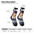thumbnail image 2 of Sigee Astronaut Cat for Contrast Design Soft Moisture-Wicking Socks Crew Casual Athletic Stretchy Loose Middle Tube Socks, 2 of 6