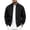 Black, variant on Men's Faux Suede Bomber Jacket Full Zip Ribbed Collar Side Pockets Casual Fall Outerwear