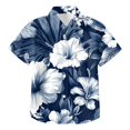 thumbnail image 6 of NOEGOEU Boys Button Down Hawaiian Shirt Short Sleeve Beach Shirt Kids Graphic Tees Tops 5-14 Years (Dark Blue,10-11 Years), 6 of 6