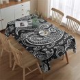 thumbnail image 2 of Black Paisley Pattern Rectangle Tablecloth 60"x84",Waterproof Polyester Rectangle Table Cloth, Wipeable Spillproof Polyester Tablecloth for Dining, Camping, Indoor and Outdoor, 2 of 5