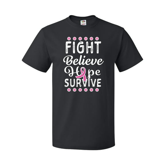 Inktastic Breast Cancer Awareness Fight Believe Hope Survive T-Shirt
