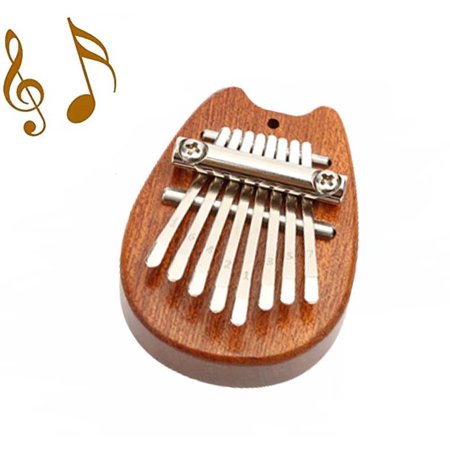 Mini Kalimba Thumb Piano - 8 Keys Finger Piano, Portable Marimba Hand Piano Gifts for Kids Adults Beginners Cat