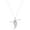 White, variant on Real 925 Sterling Silver 14K Rose Gold Finish Round Cut White Diamond Single Angel Wing Feather Fashion Pendant Necklace Jewelry for Women