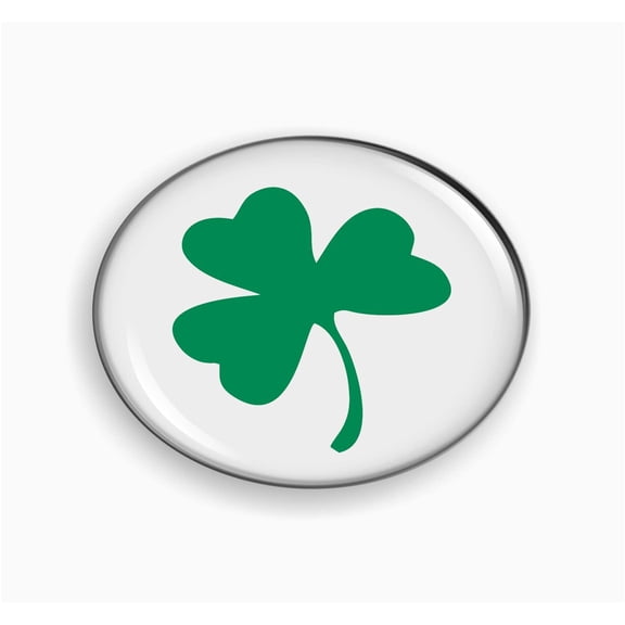 Shamrock 3D Domed Car Emblem Badge Round Sticker – Flexible