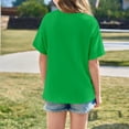 thumbnail image 5 of BUWTTER Girls Tshirts Oversized Short Sleeved Top Casual Letter Print Summer Loose Fit Plus Size Basic Green Shirt Size 3-4 Y, 5 of 8
