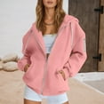 thumbnail image 6 of Women's Casual Zip Up Hoodie - Solid Color Loose Fit Long Sleeve Sweatshirt Jacket, Cozy and Warm Basic Hooded Outerwear for Fall and Winter, 6 of 9